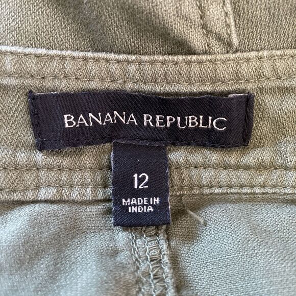 Banana‎ Republic army green canvas straight Mini skirt 12 Cargo Utility Cotton - Picture 6 of 7